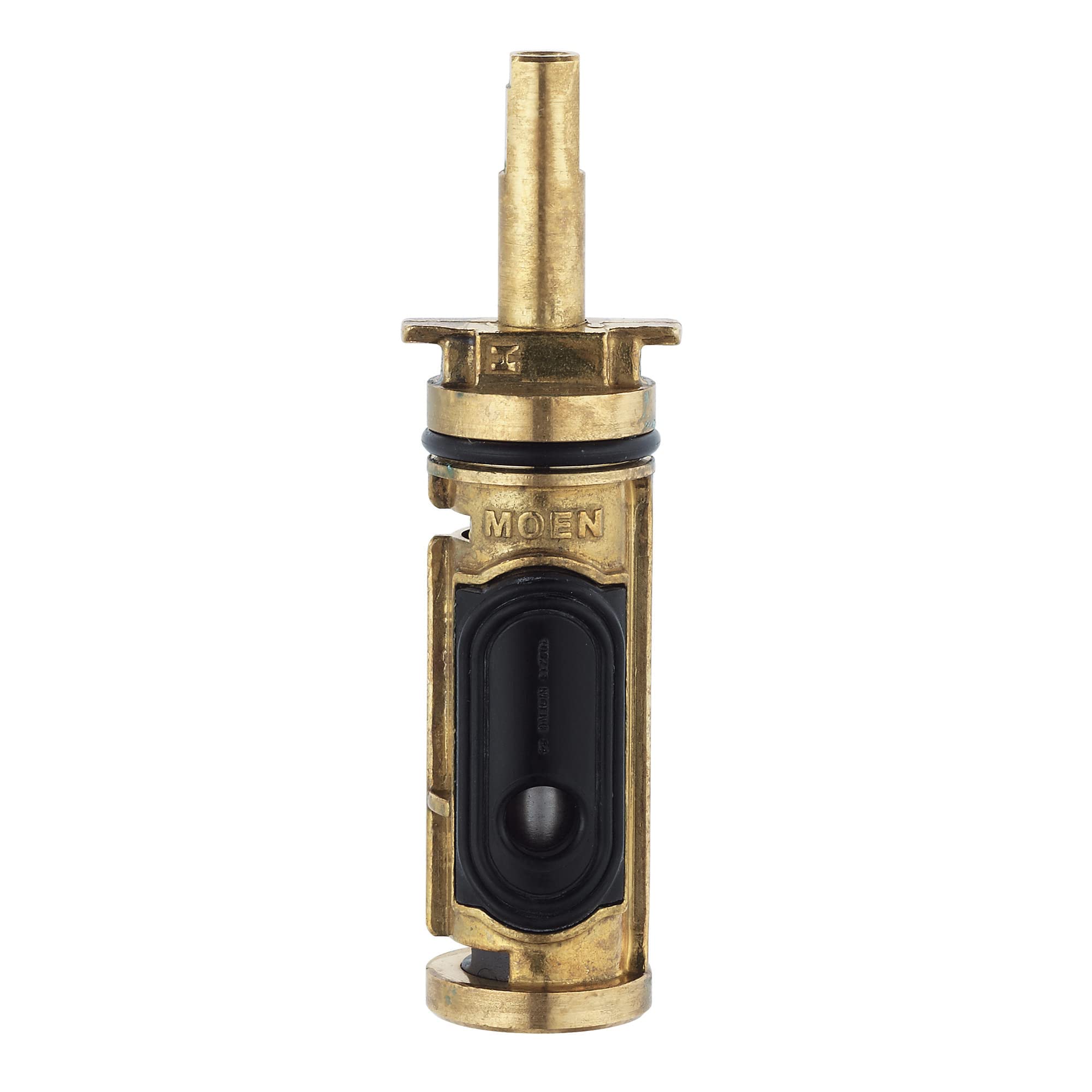 Moen 1222HD brass shell cartridge close-up highlighting durability for reliable showers.