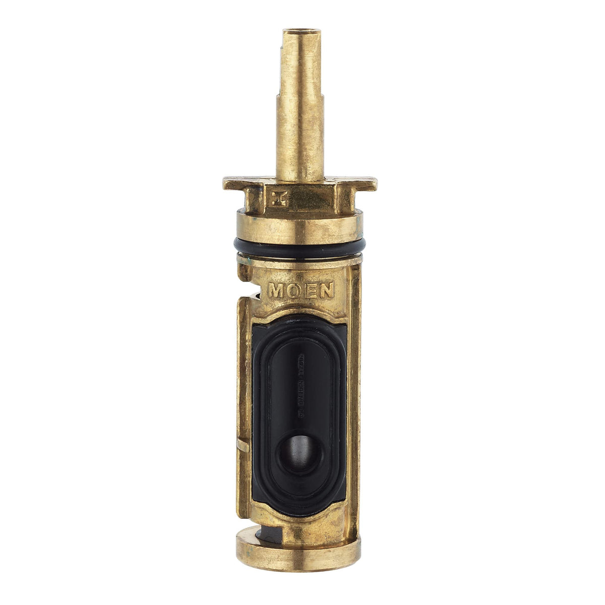 Moen 1222HD brass shell cartridge close-up highlighting durability for reliable showers.