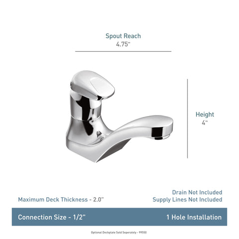 Moen 8884 vandal-resistant aerator reduces water flow to 0.5 GPM.