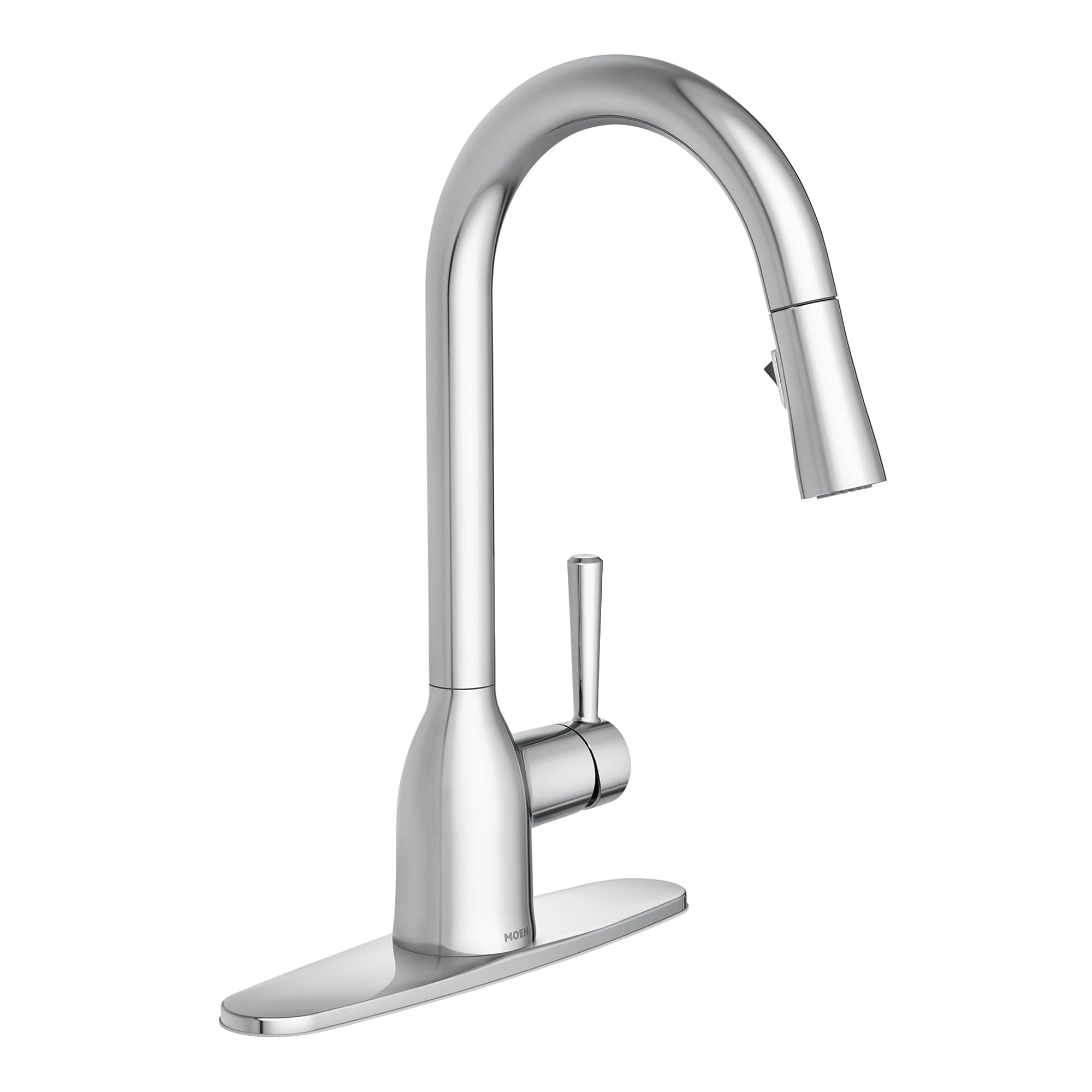 Moen Adler chrome pull-down sprayer in action for flexible cleaning