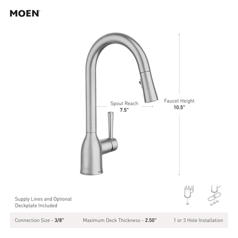 Moen Adler durable construction built for daily kitchen wear