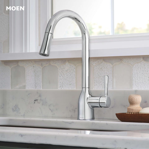Moen Adler Power Clean spray delivering stronger power for stubborn residue
