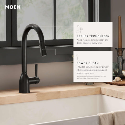 Moen Adler three-hole install setup on a kitchen sink