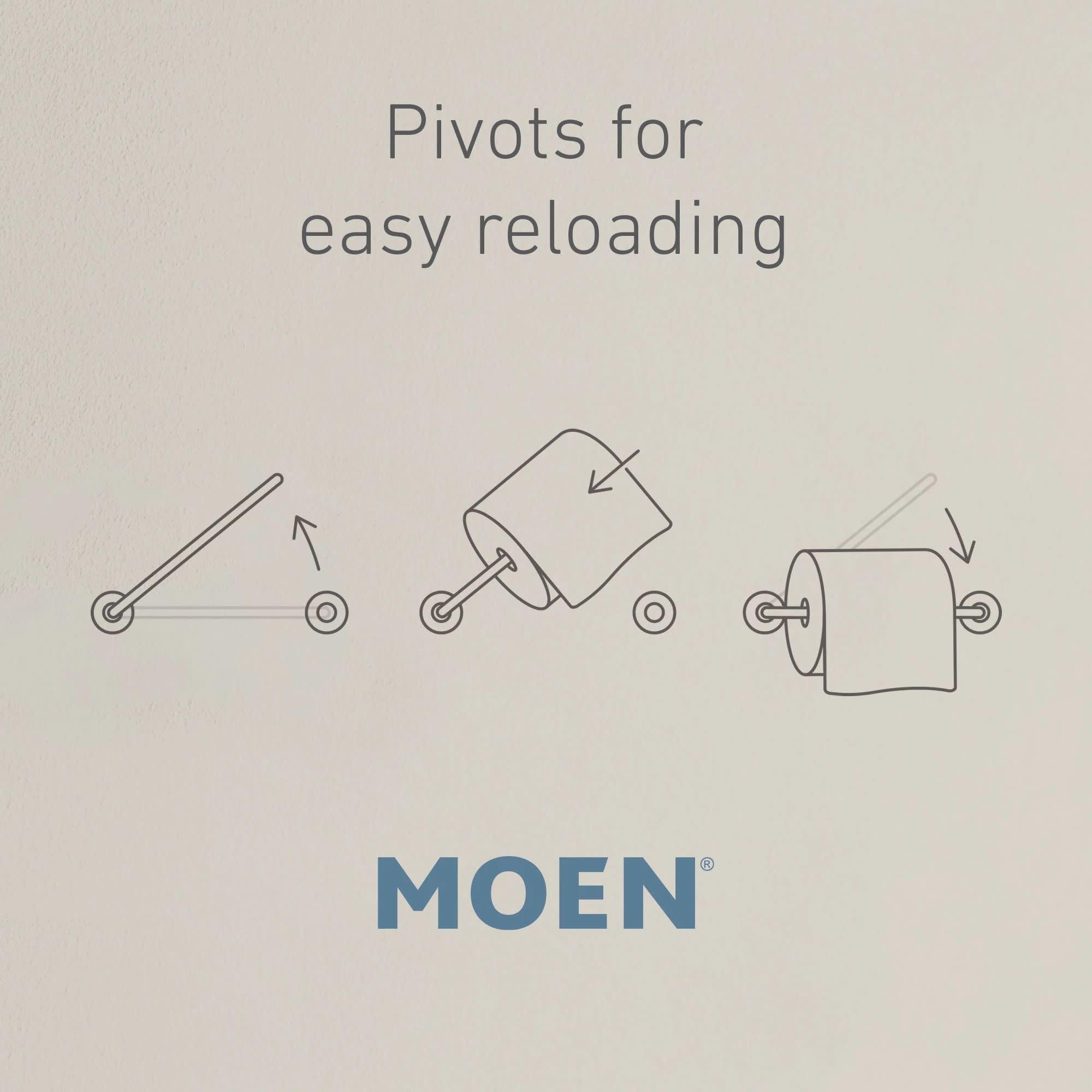 Moen Ashville wall-mounted toilet paper holder highlights Mediterranean bronze finish for durable, timeless appeal