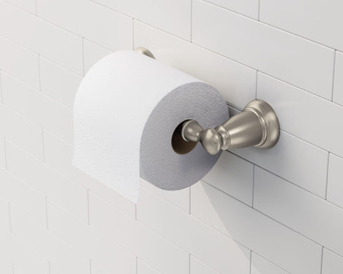 Moen Banbury towel ring keeps towels neatly within reach.