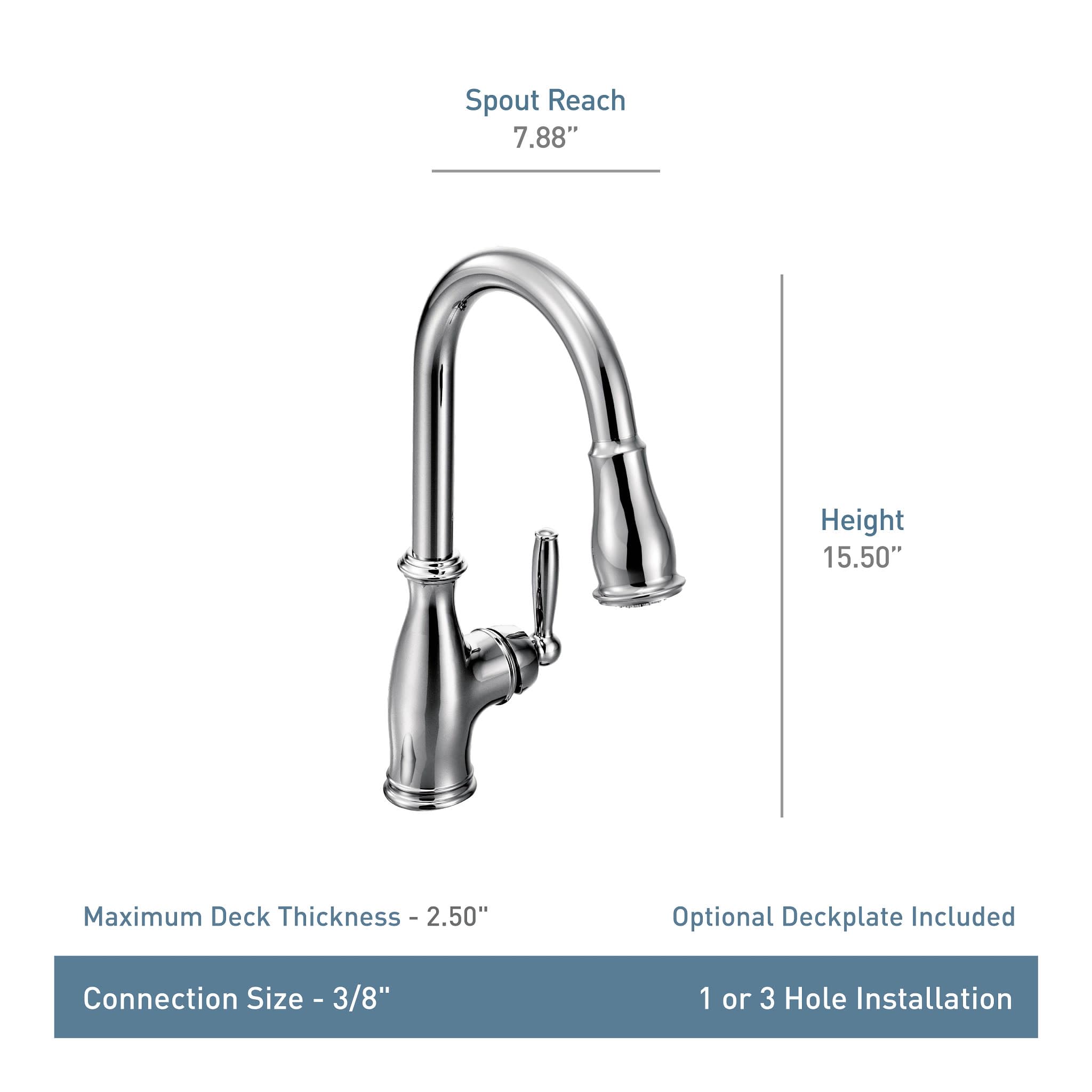 Moen Brantford 68-inch hose extends reach for large pots
