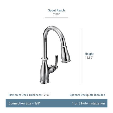 Moen Brantford 68-inch hose extends reach for large pots