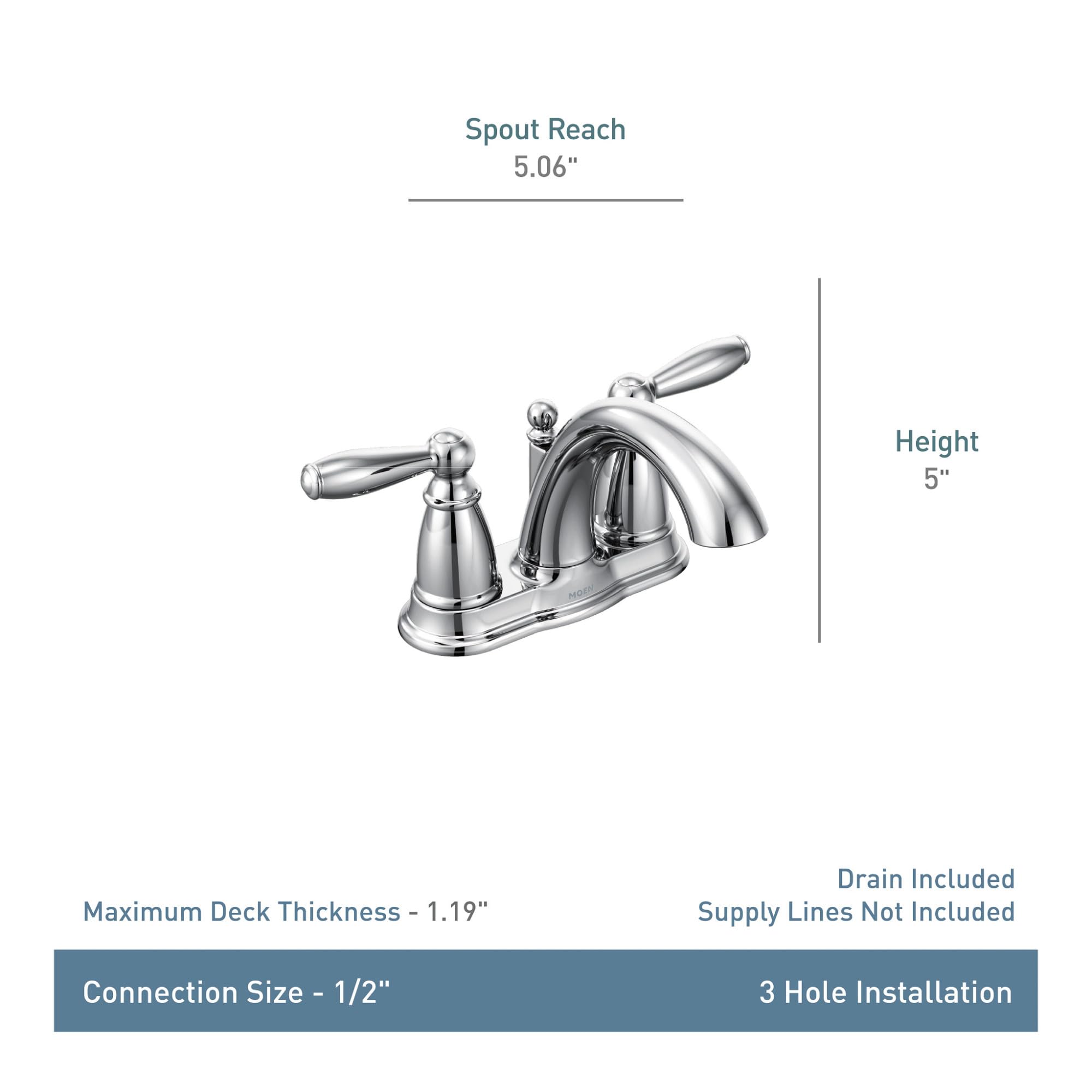 Close-up of brushed nickel finish on Moen Brantford for a warm, inviting look.