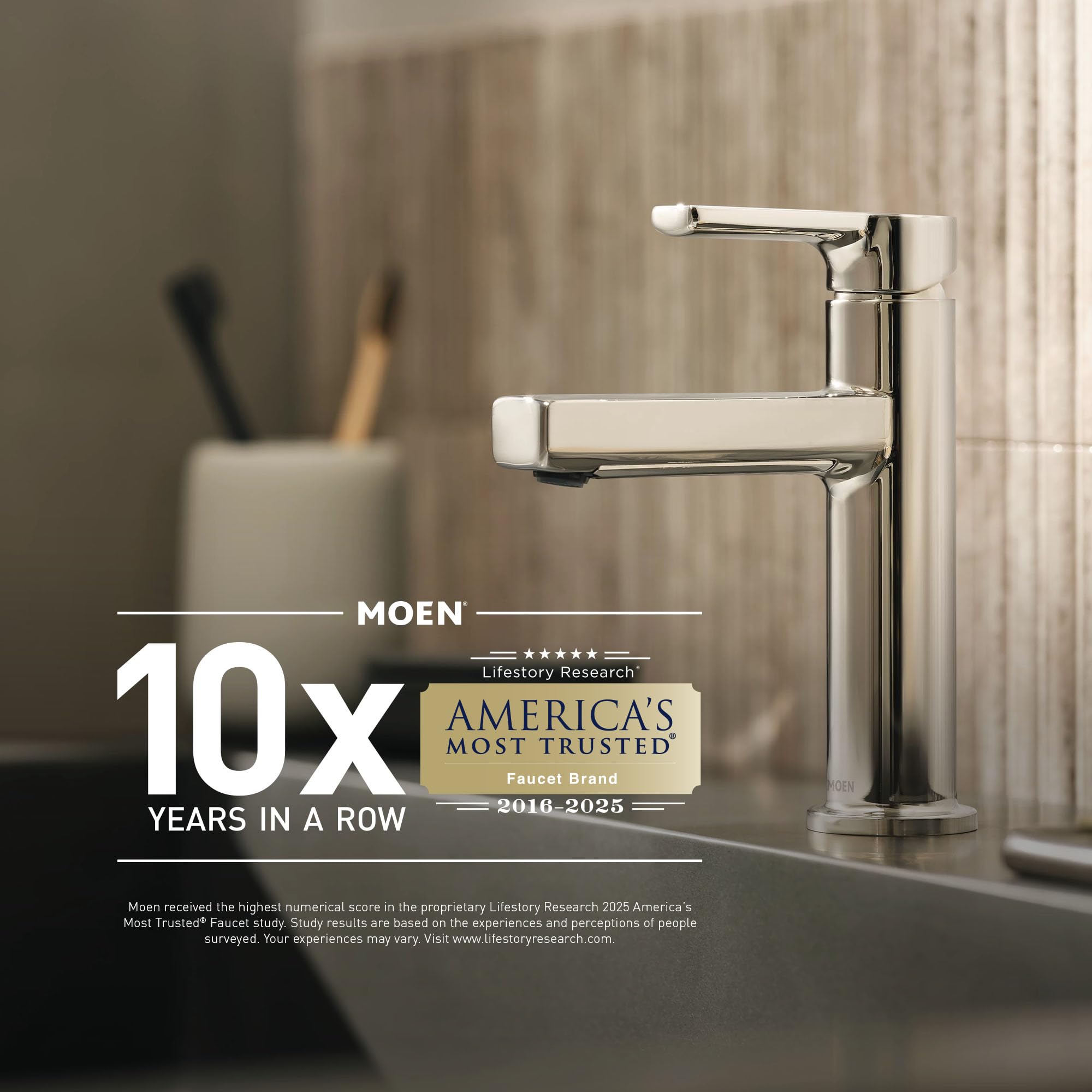 Moen Brantford chrome installation-ready faucet with simple mounting options.