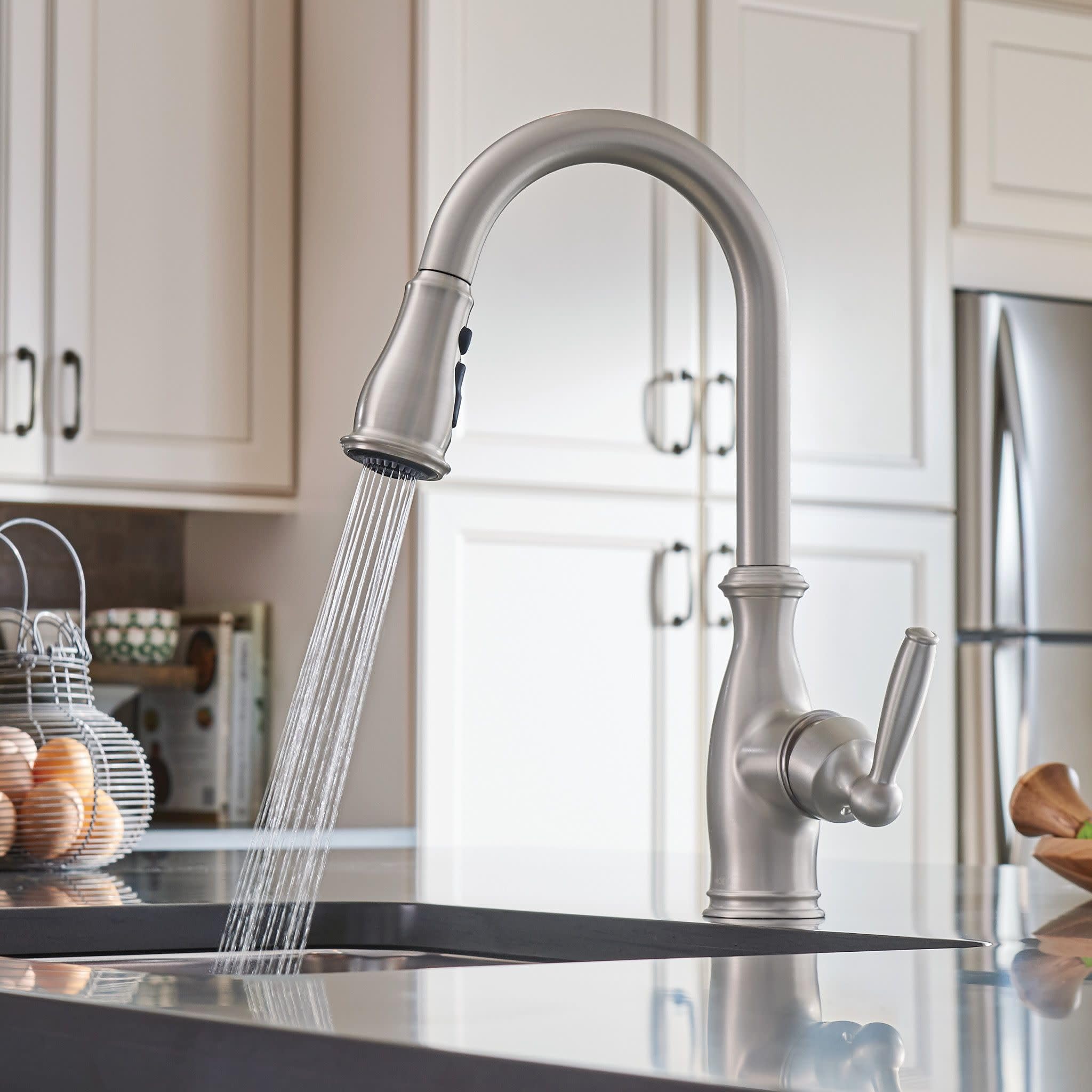 Moen Brantford single-handle operation for one-handed control