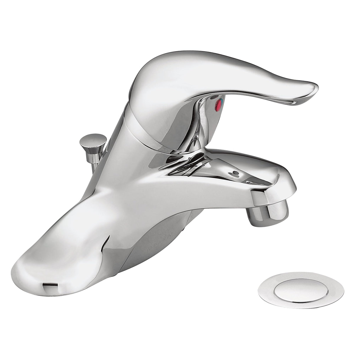 Moen Chateau chrome finish reflects light for a versatile bathroom look