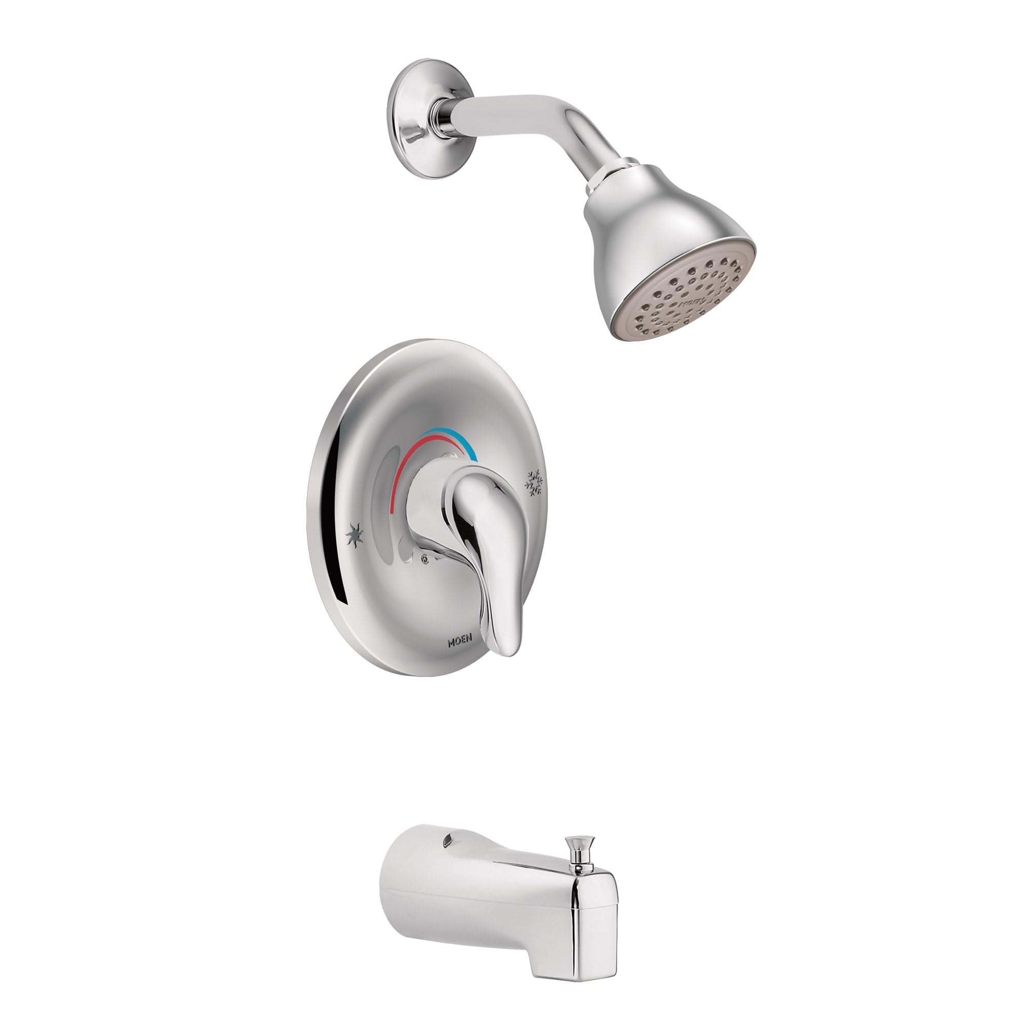Moen Chateau Chrome lever handle close-up with smooth operation for easy daily control