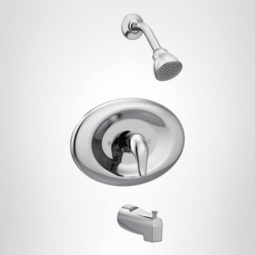 Coordinates with Moen Chateau sink faucet for cohesive style.