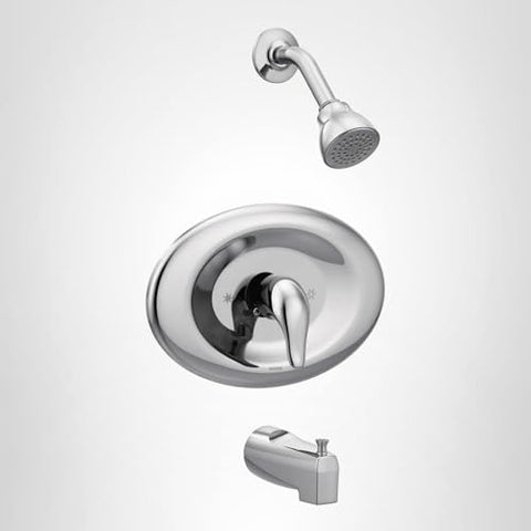 Coordinates with Moen Chateau sink faucet for cohesive style.