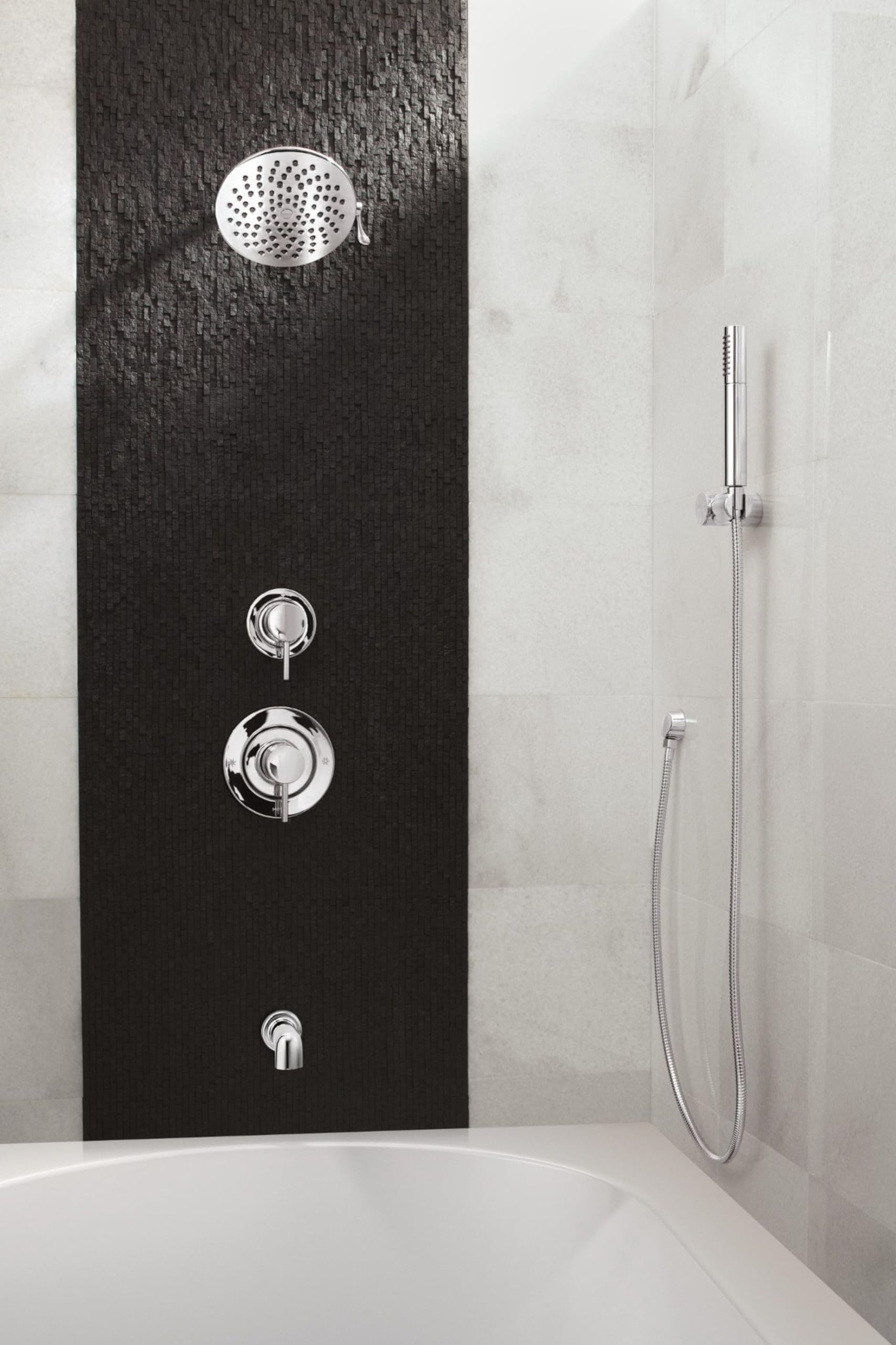 Chrome Drop Ell connects your shower wand to the water supply for reliable handheld showering.