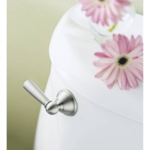 Moen Sage Inspirations brushed nickel finish resists water spots.