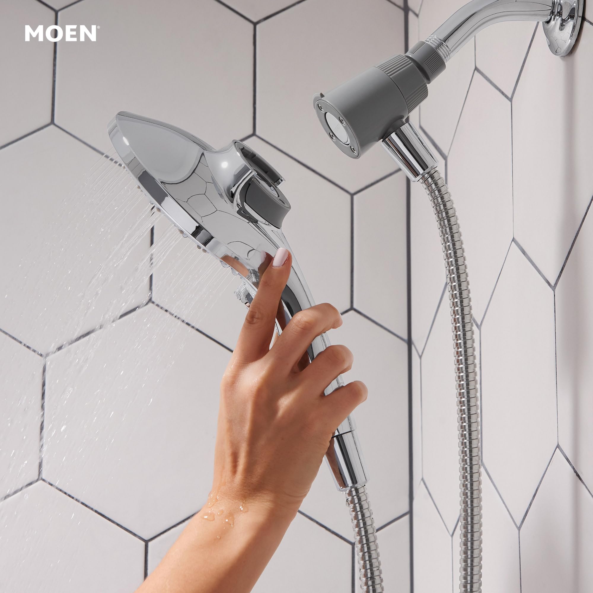 60 inch Moen Magnetix hose providing flexible reach