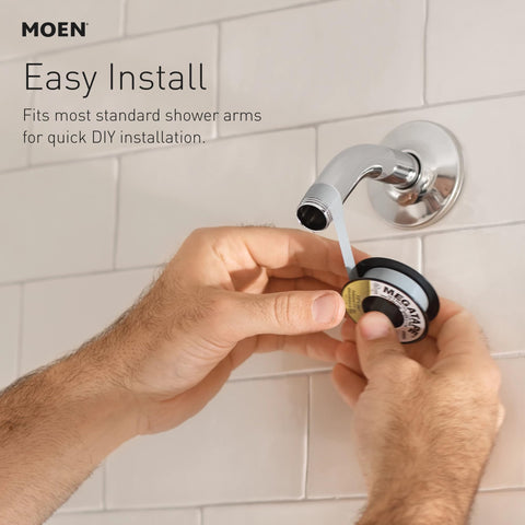 Moen Engage Magnetix easy installation shows wall mounting and hose setup in minutes.