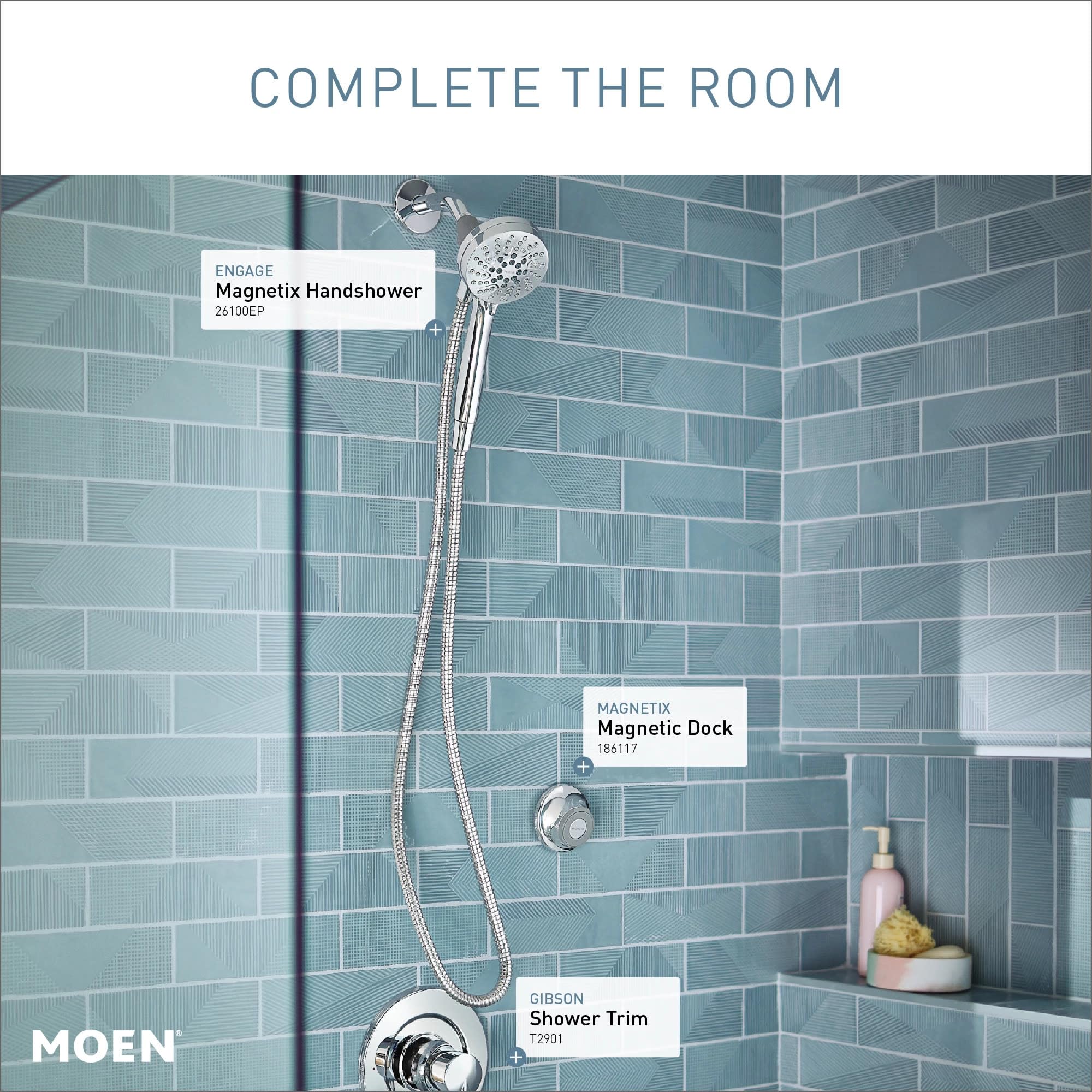 Moen Engage Magnetix pause function enables brief water pauses during lathers.