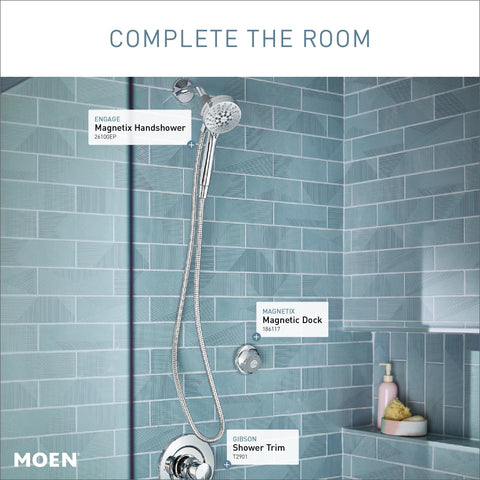 Moen Engage Magnetix pause function enables brief water pauses during lathers.