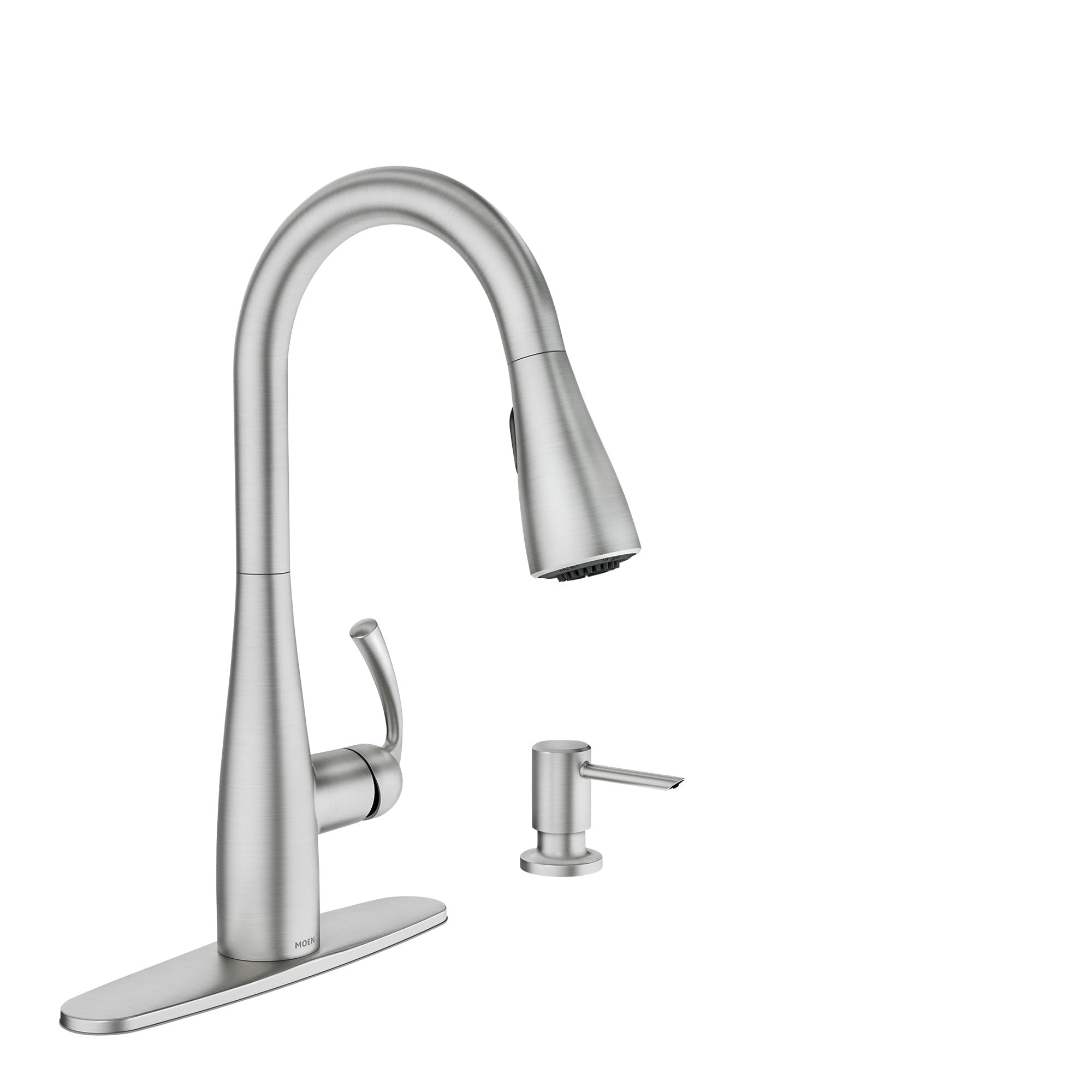 Moen Essie pulldown sprayer in Spot Resist Stainless for powerful cleaning