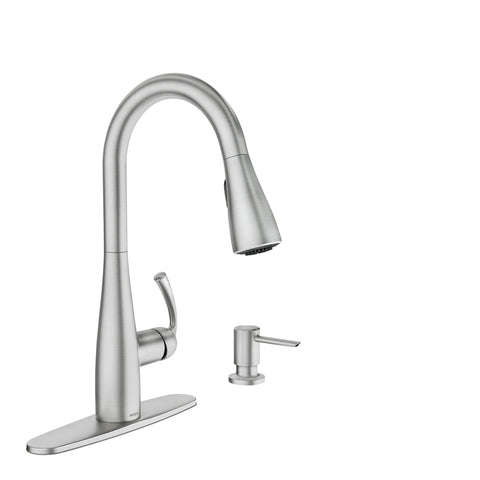 Moen Essie pulldown sprayer in Spot Resist Stainless for powerful cleaning