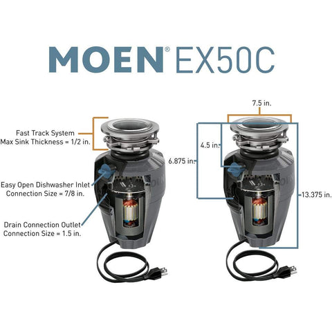 Moen EX50C dishwasher inlet open for tool-free connection