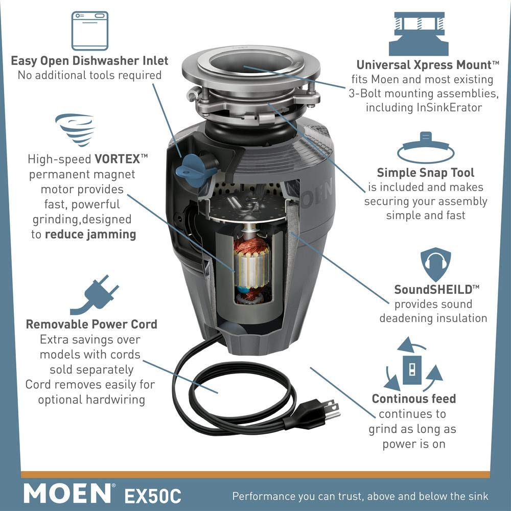 Moen EX50C Simple Snap tool secures mounting assembly