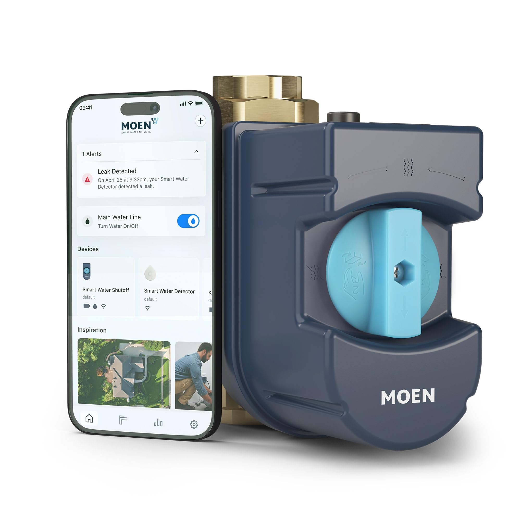 Moen Flo app view shows live water usage for proactive protection.