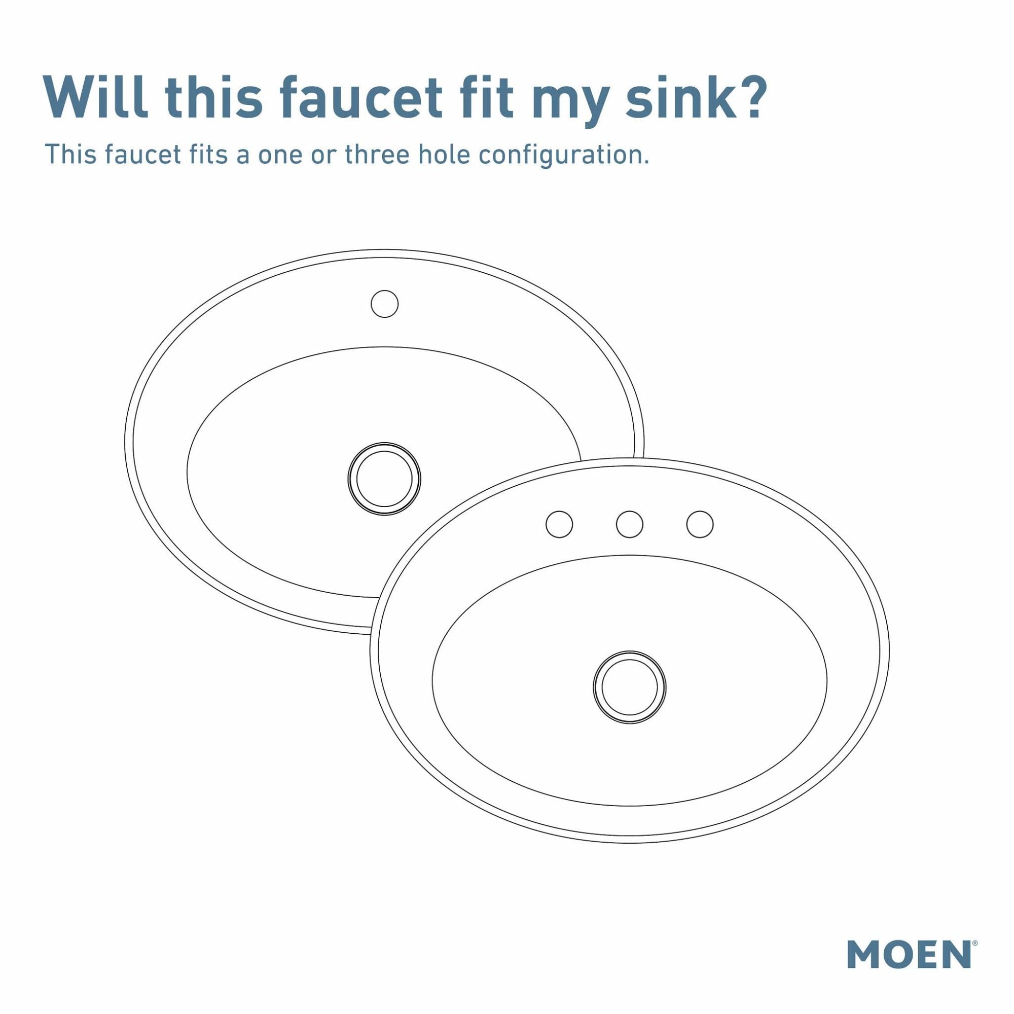 Moen Genta LX single-handle control enables quick temperature adjustments.