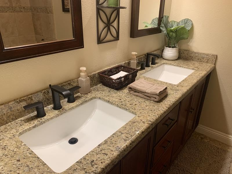 Moen Genta faucet shown in a stylish, modern bathroom