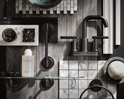 Moen Gibson centerset setup for 4-inch three-hole countertops.