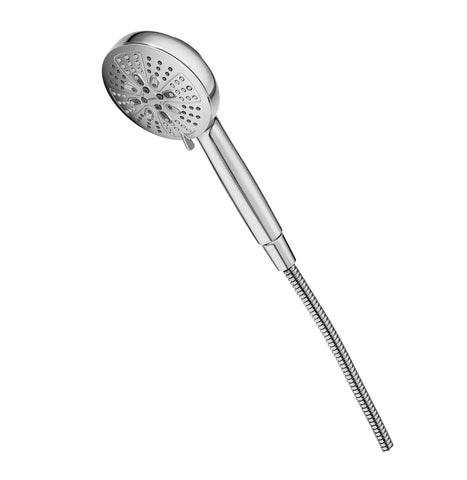 Moen Hydro Energetix downpour setting provides broad coverage for full-body wash.