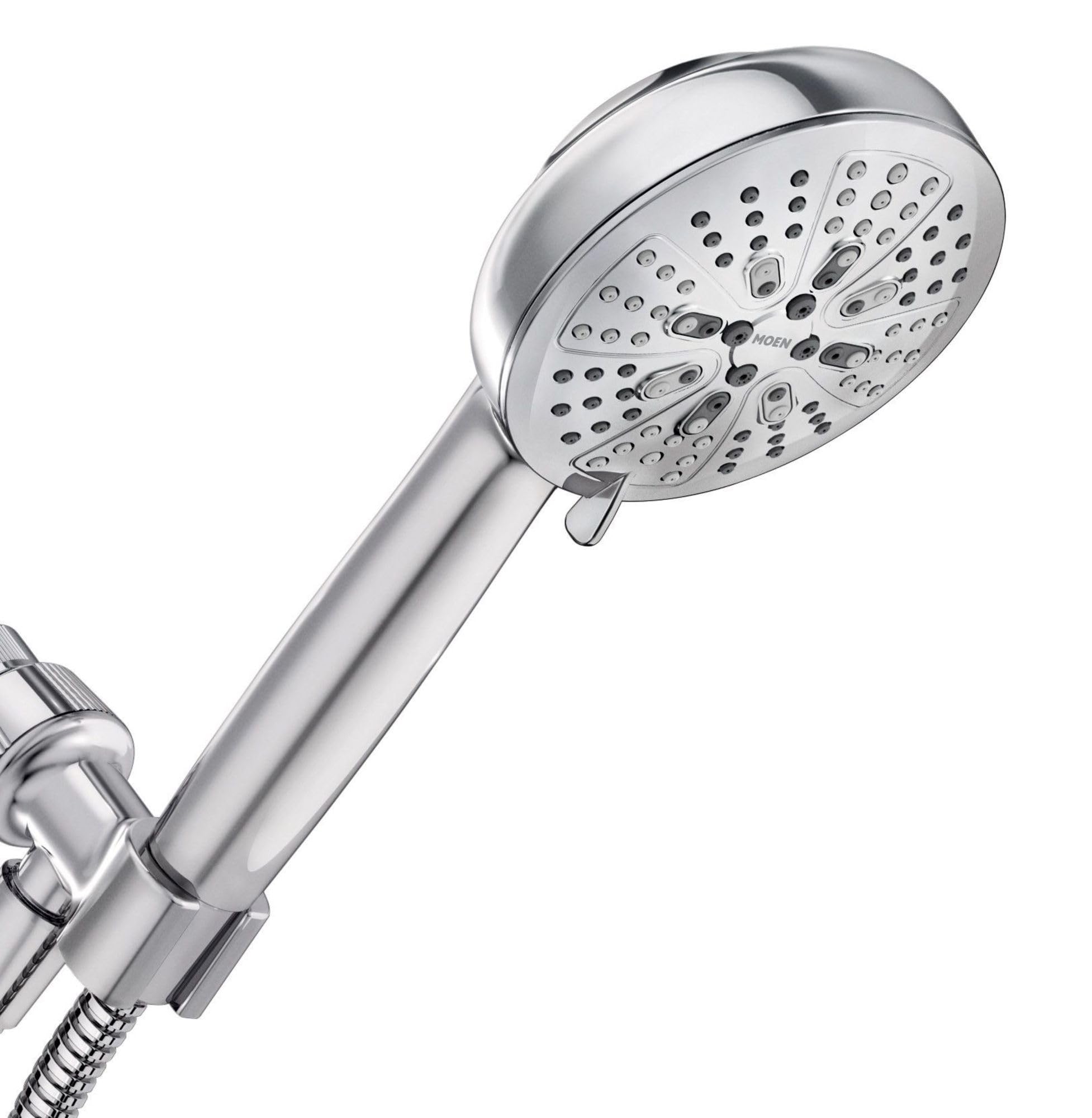 Moen Hydro Energetix pause function helps conserve water between rinses.