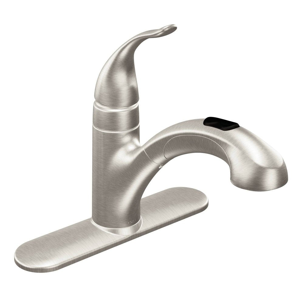 Moen Integra faucet with Spot Resist finish reduces fingerprints and water spots.