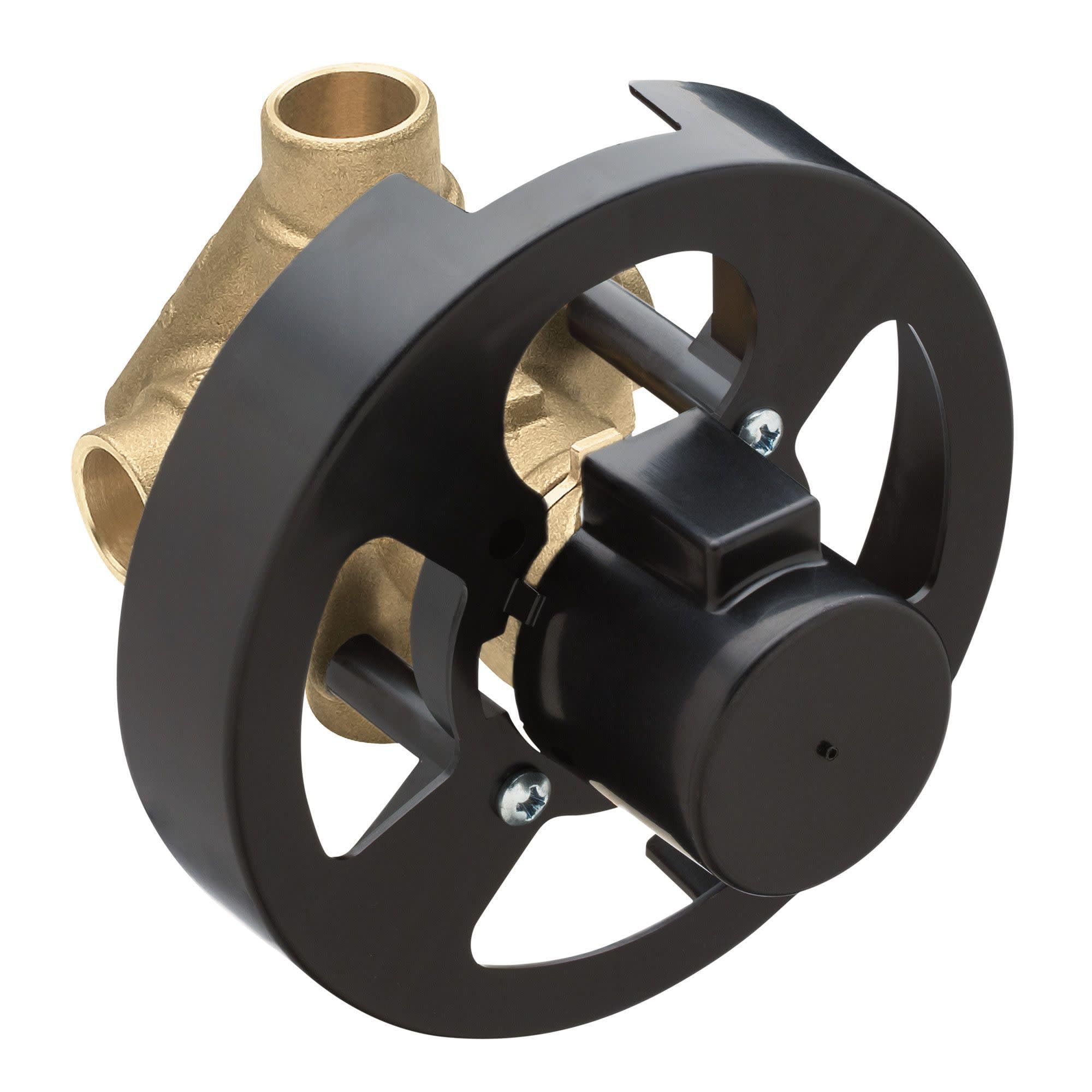 Brushed nickel Moen MDURA shower trim showcasing durable, vandal-resistant design.