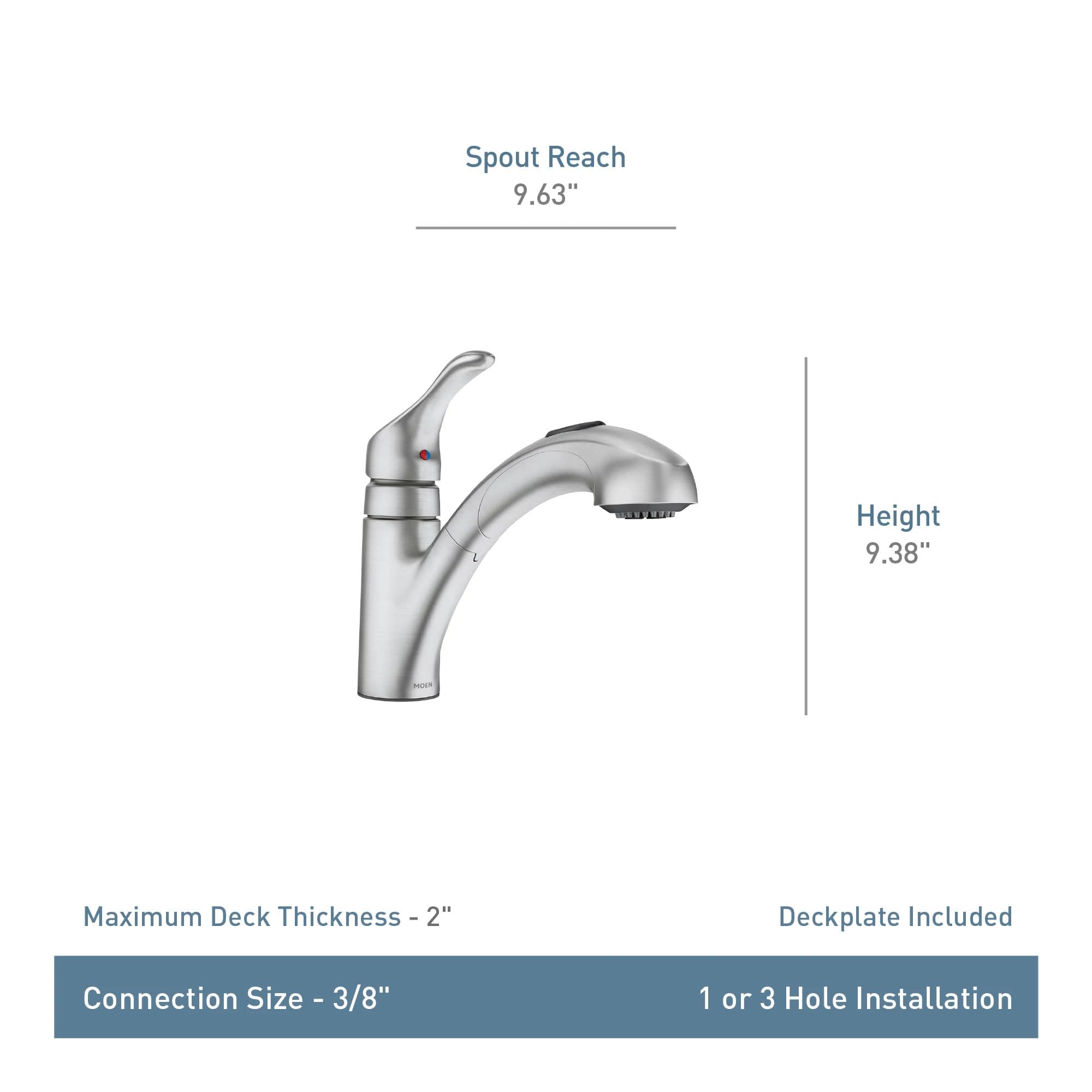 Moen Renzo matte black easy-install Duralock system for quick setup.