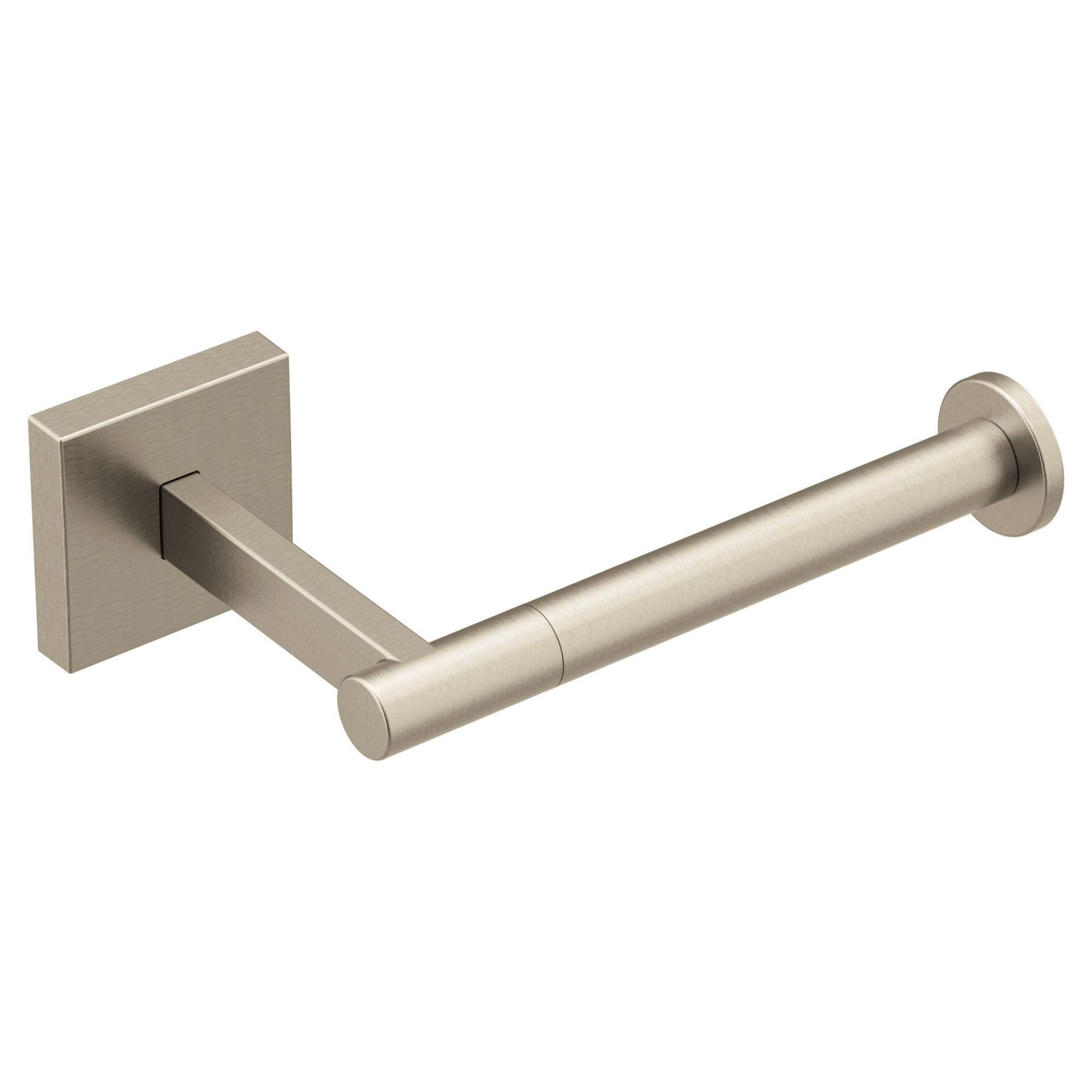 Moen Triva open-design holder enabling quick roll changes.