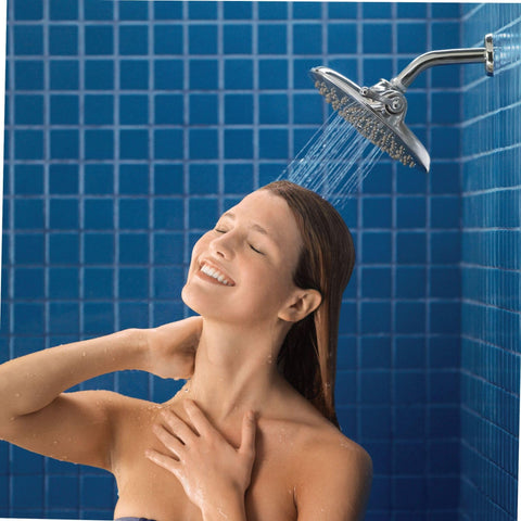 Moen Velocity high-pressure rinse offers thorough cleaning with full body coverage.