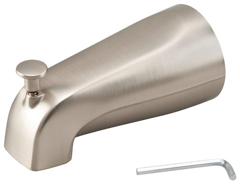 Moen wall-mounted spout diverter with brushed finish for precise water control