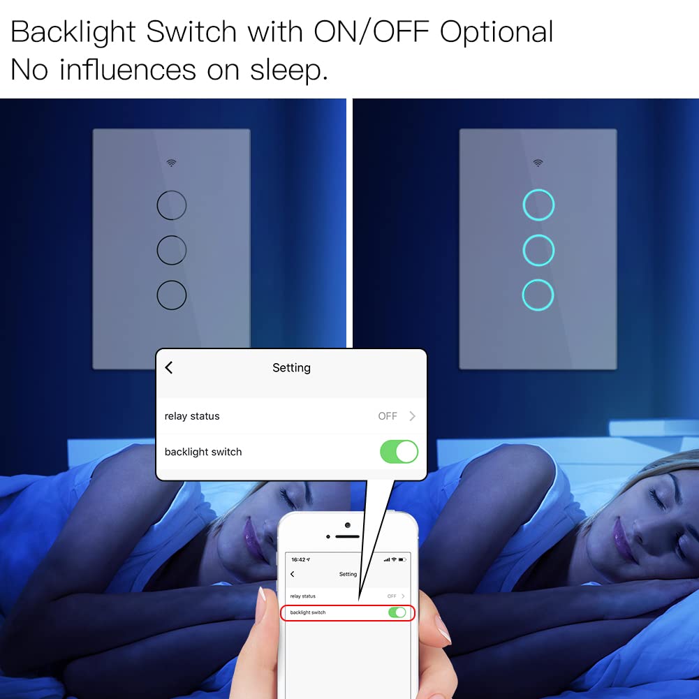 MOES works with Alexa and Google Home for hands-free lighting control.