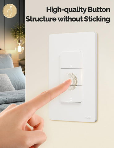 MOES compact space-saving design fits crowded wall boxes.