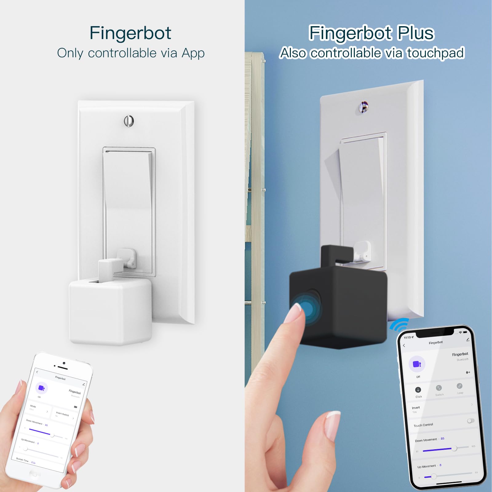 MOES Fingerbot Plus in living room enabling remote appliance control