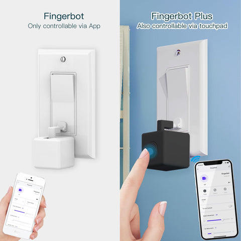 MOES Fingerbot Plus in living room enabling remote appliance control