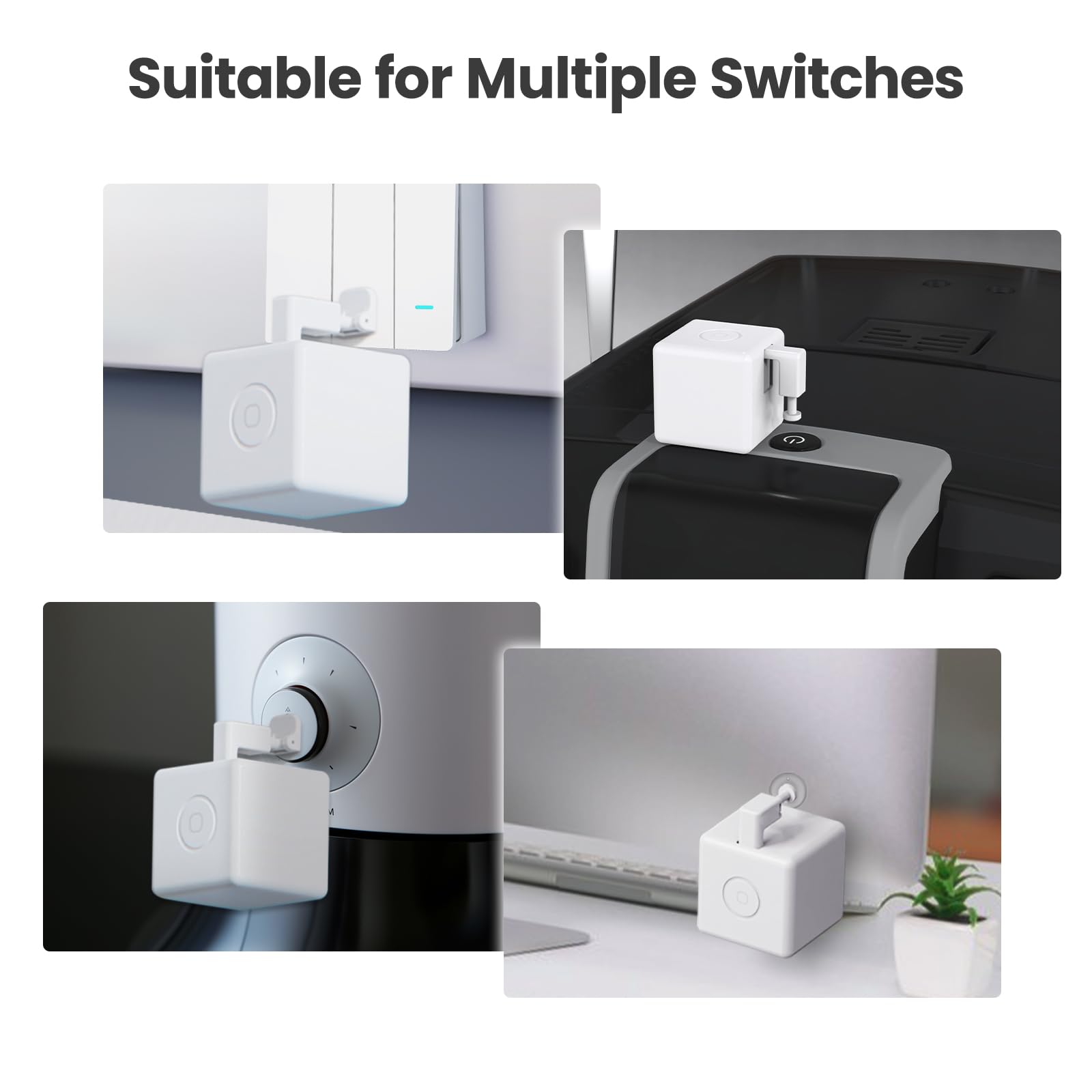 MOES Fingerbot Plus sticker-application illustrating easy surface retrofit