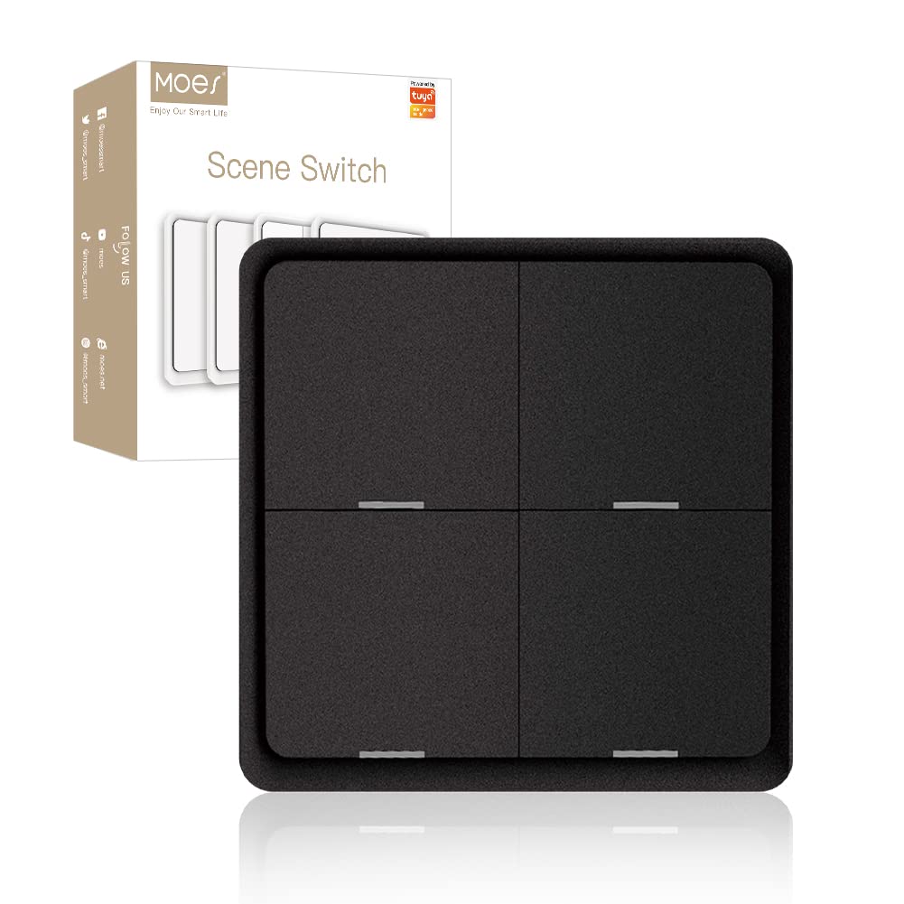 MOES four-gang scene switch front panel enabling quick smart controls