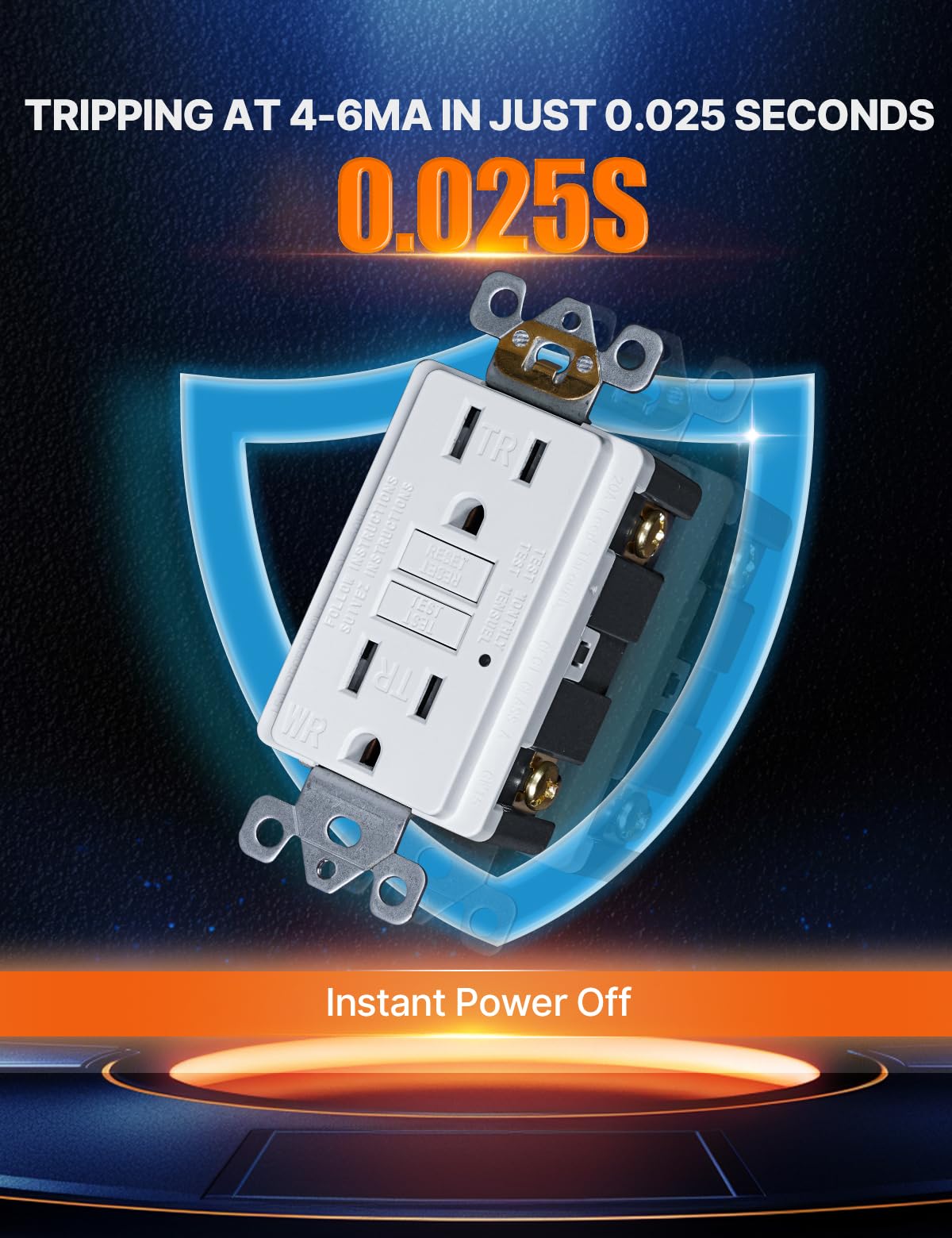 MOES GFCI outlet self-test LED indicator for easy status checks