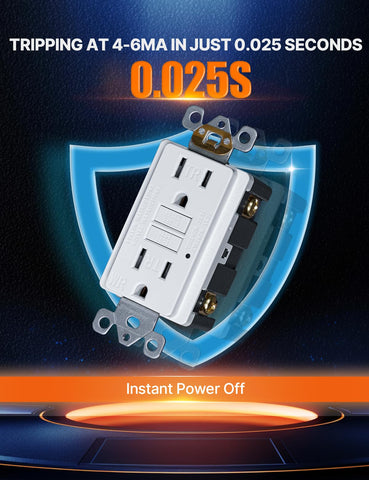 MOES GFCI outlet self-test LED indicator for easy status checks