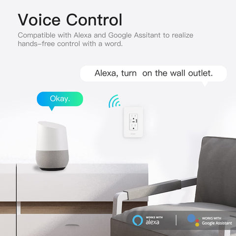 MOES in-wall outlet allows remote control from a smartphone.