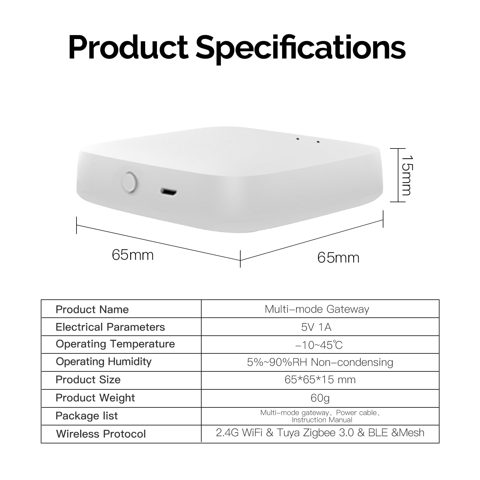 MOES multi-protocol bridge clearly connects Zigbee, Bluetooth, Tuya